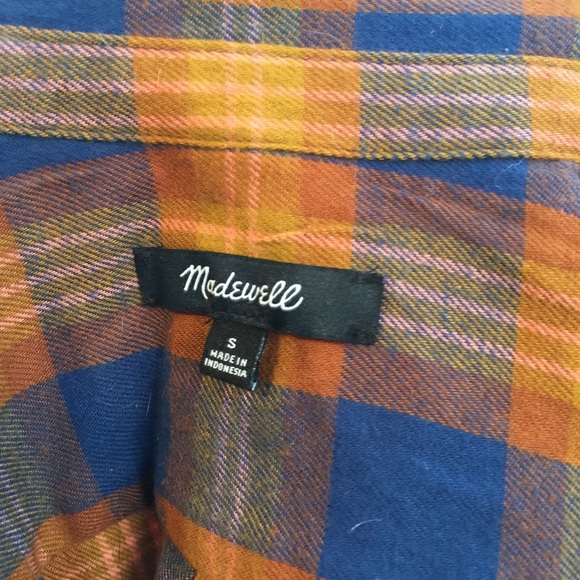 Madewell Golden Blue Plaid Button Down Shirt - Picture 5 of 8